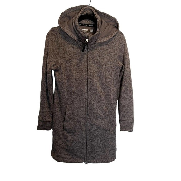 Kenneth Cole Reaction Women's Detachable Hood Pockets Zip Front Jacket S Grey - Picture 1 of 12